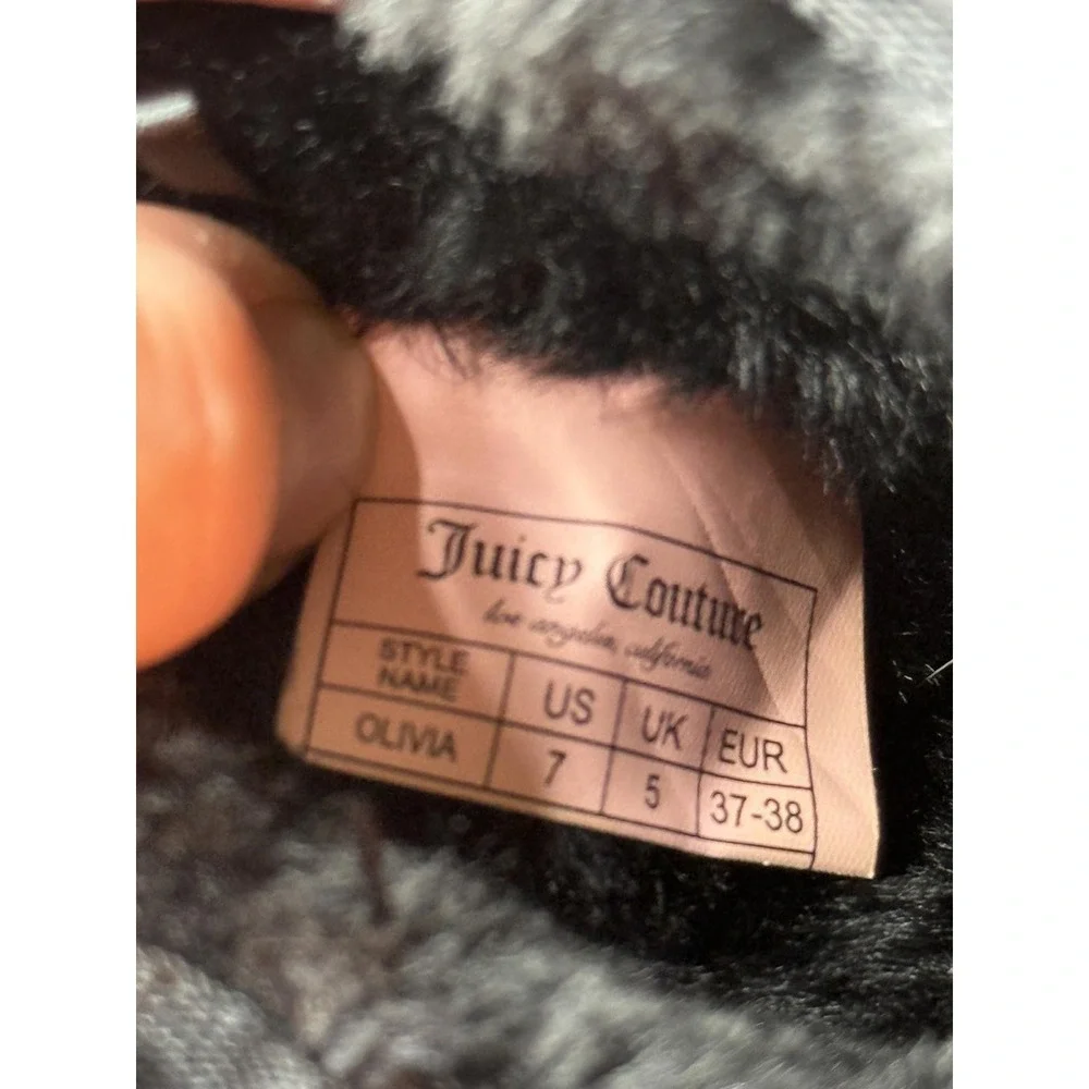 Juicy Couture Winter Boots – White/Black Monogram Print Cozy Faux Fur Lined